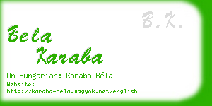 bela karaba business card